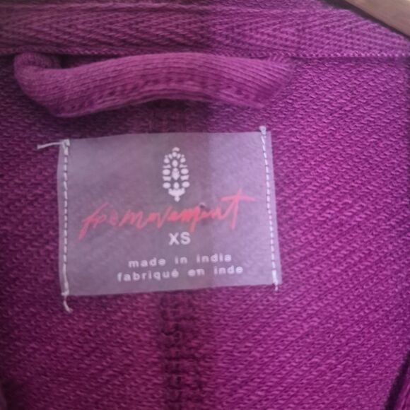 Free People Movement Only One Zip Up Hoodie Magenta Hoodie Athleisure Size XS - Picture 5 of 5
